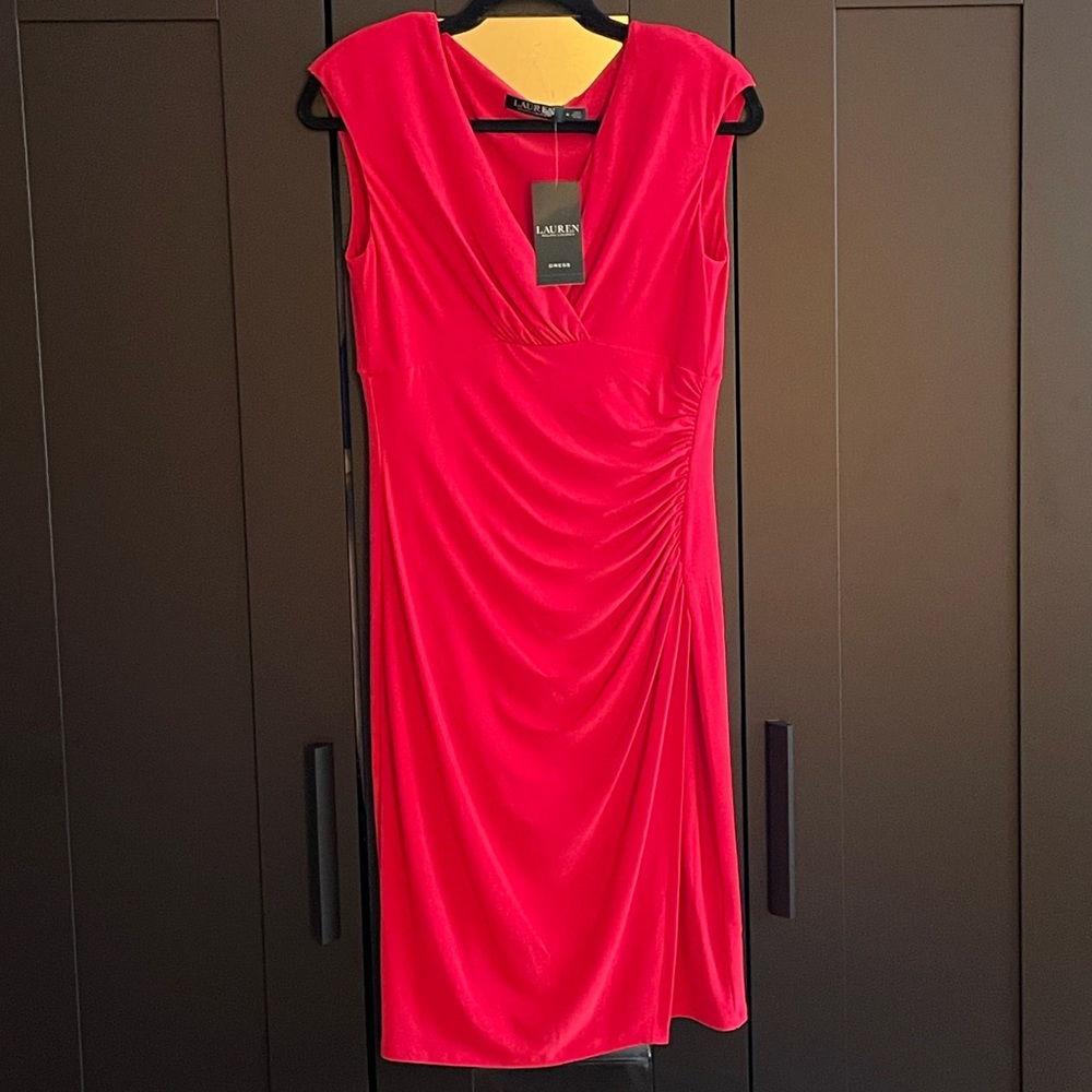 LAUREN Ralph Lauren NWT Rose Red Size 8 Dress
